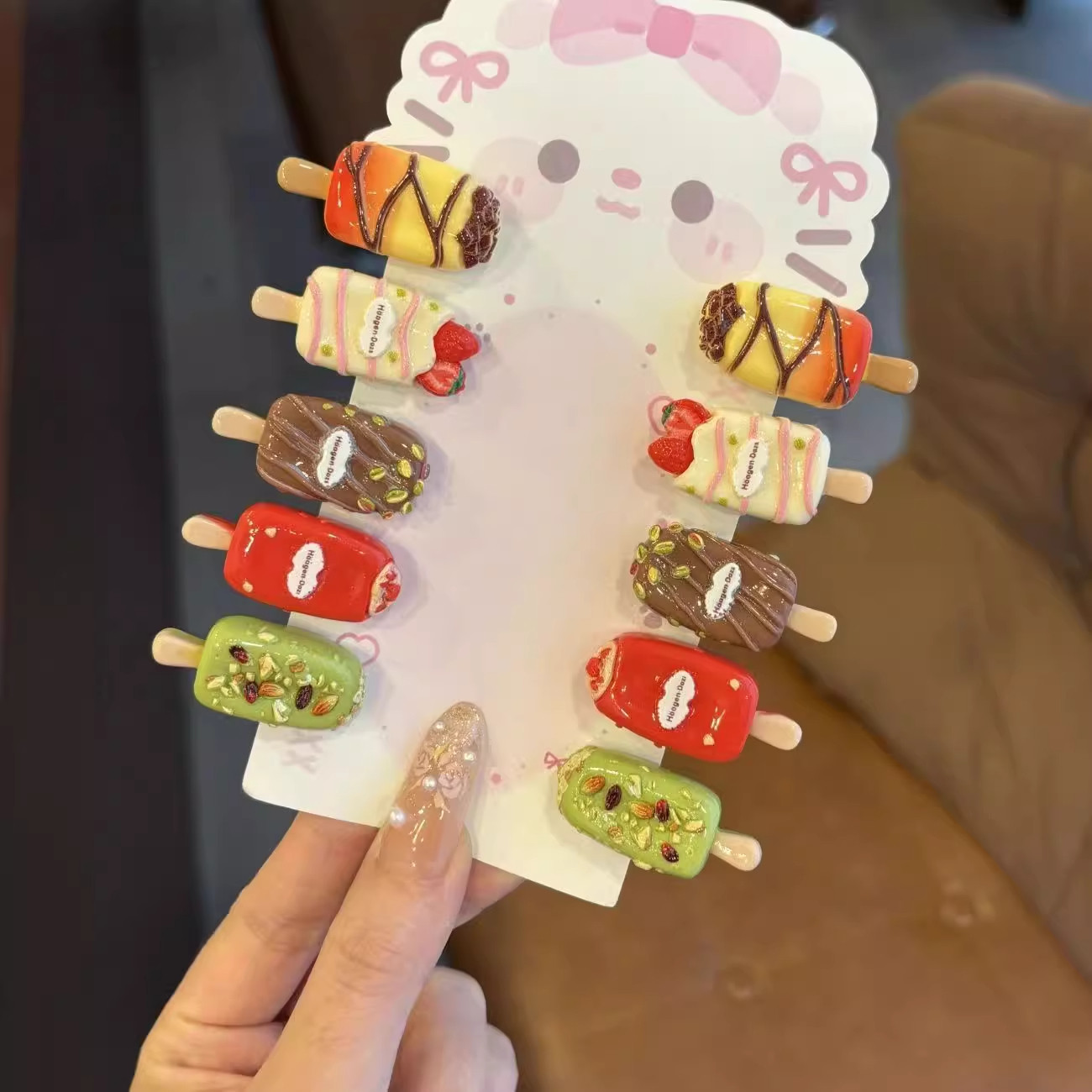 可爱迷你冰淇淋发夹创意搞怪雪糕碎发刘海夹卡通ins风高颜值发卡