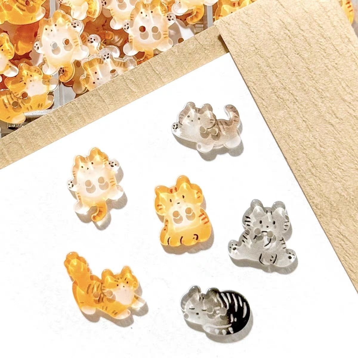 可爱卡通猫咪纽扣diy童趣手工缝纫服装饰品配件发圈串饰橘猫扣子