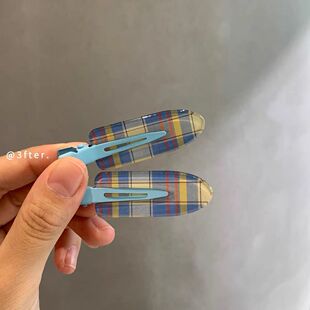 超甜的刘海夹“两个装”可爱甜美少女格纹化妆夹洗脸夹碎发侧边夹