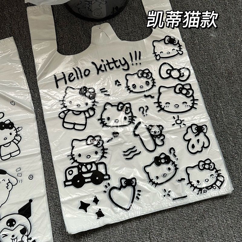 ins超市手提可爱卡通加厚塑料袋可爱凯蒂猫帕恰狗垃圾袋