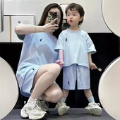 t恤婴儿包屁衣 一家三口母子母女立体刺绣短袖 炸街亲子装 2024夏装