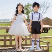 六一儿童演出服小学生合唱表演服装 幼儿园毕业照女童舞蹈服蓬蓬裙