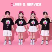 夏六一节小学生啦啦队演出服幼儿园表演毕业季 拍照啦啦操班服表演