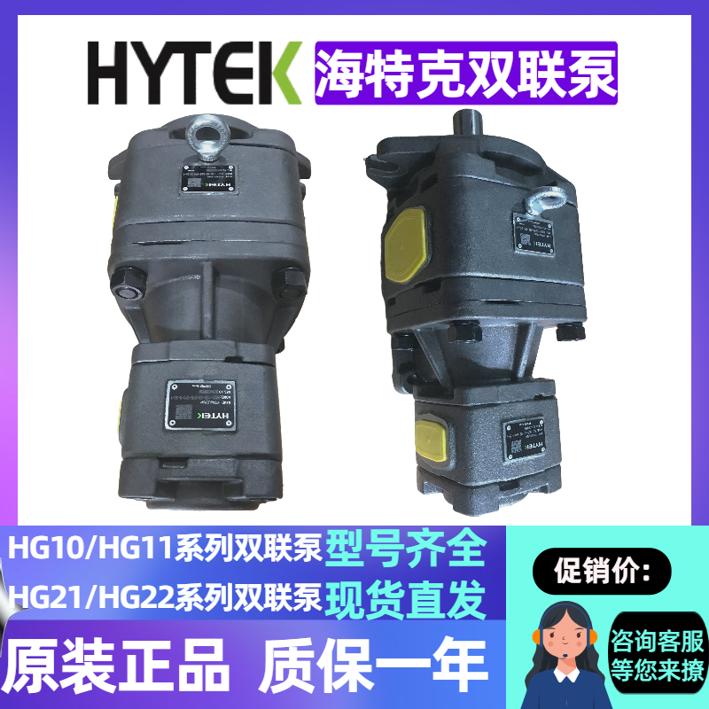 高压伺服双联油泵HG10 HG11 HG21 HG22HYTEK液压串联齿轮泵