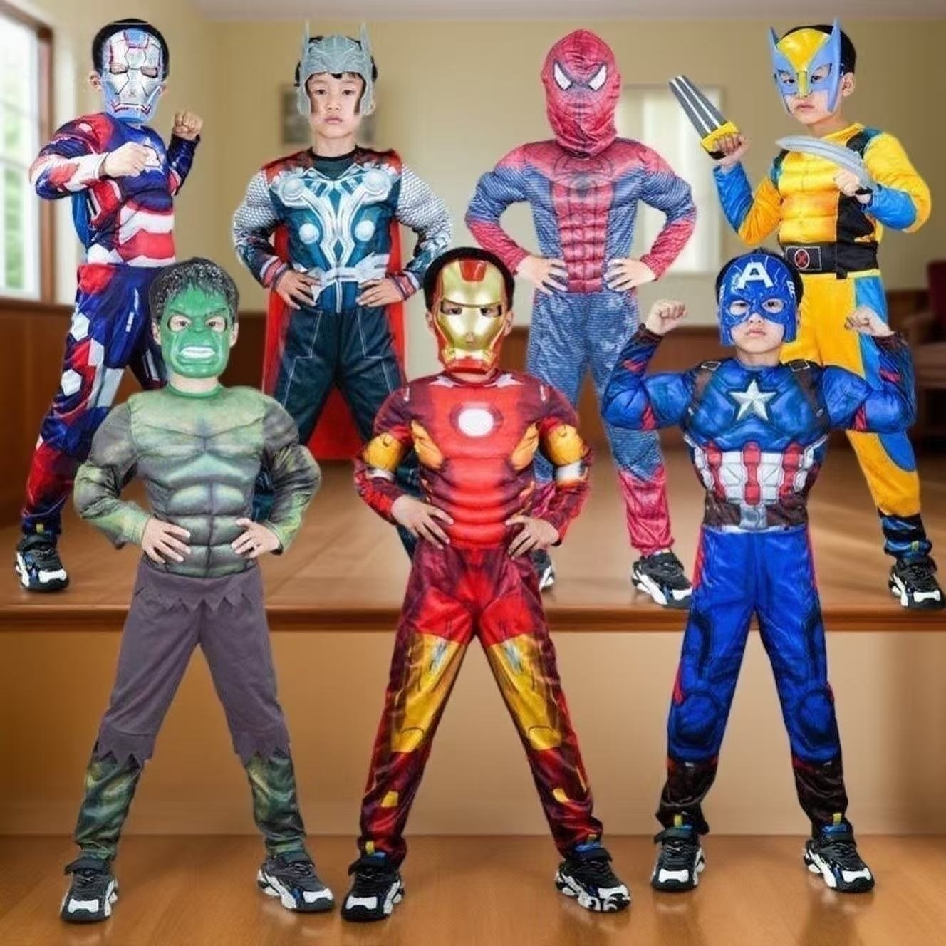 钢铁侠美国队长长袖套装