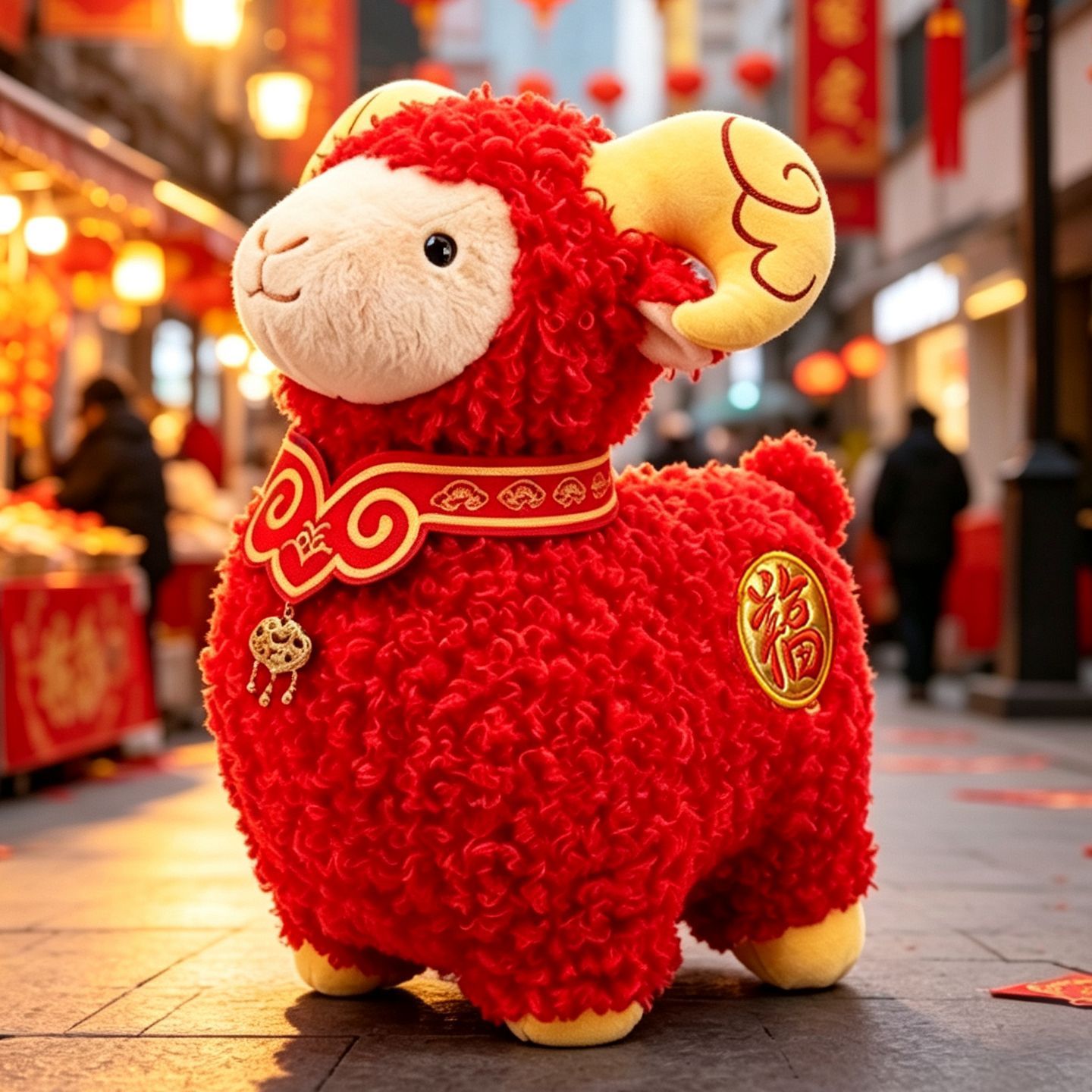 可爱生肖羊公仔毛绒玩具金牌羊羊年吉祥物玩偶摆件年会礼品logo
