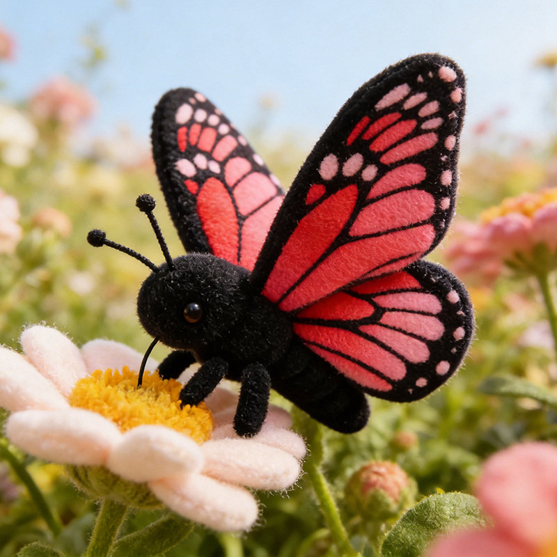 仿真小动物毛绒玩具蜘蛛蝴蝶蜜蜂瓢虫公仔儿童玩偶幼儿园儿童节礼