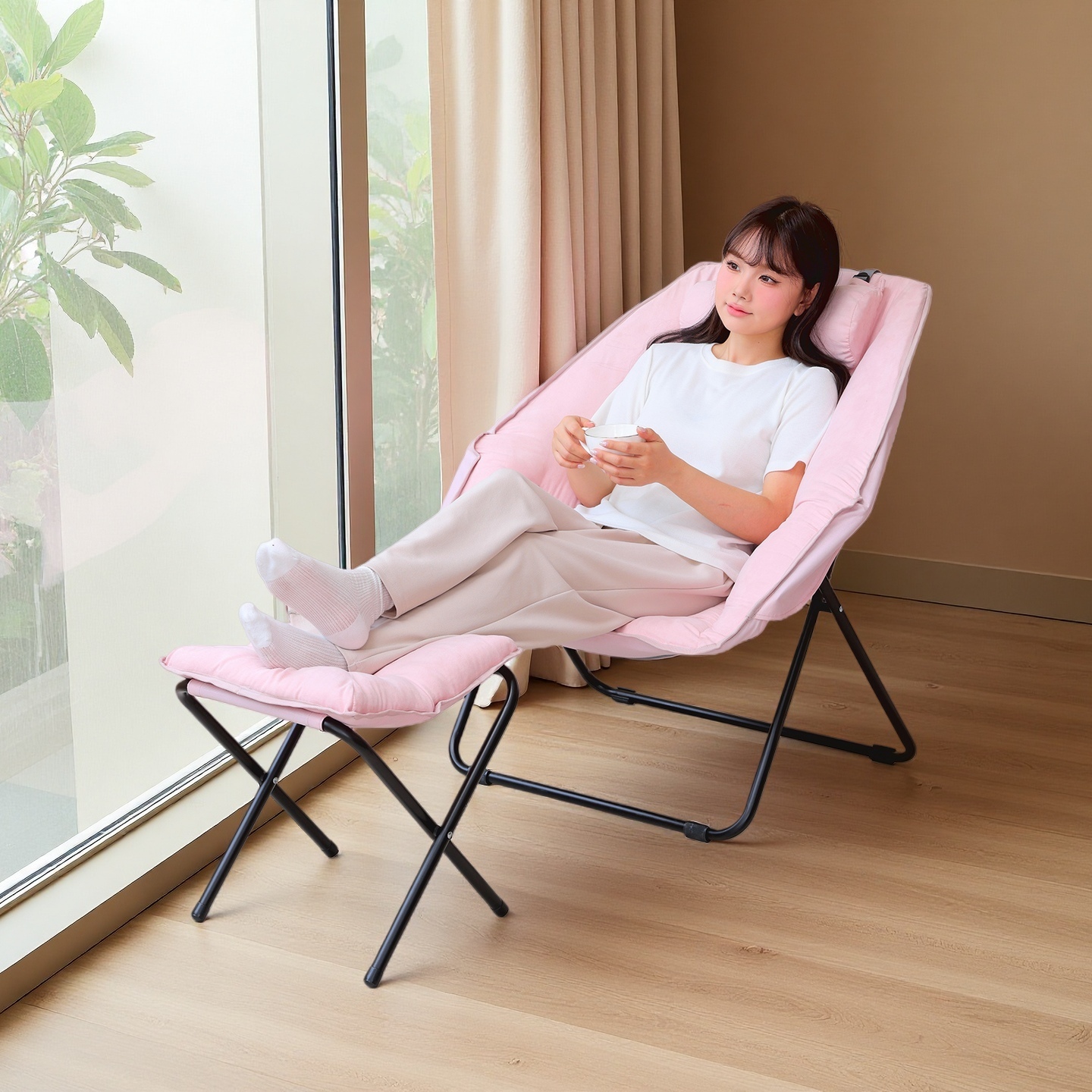 折叠躺椅阳台休闲椅家用午休午睡靠背椅懒人椅子寝室卧室单人沙发