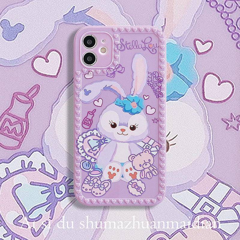 ins卡通紫色星黛露适用opporeno6手机壳k1/k3小清新a5/a8/a9x插画兔子