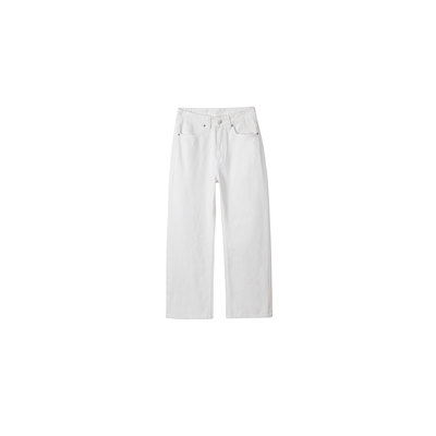 〔 PLUS NO LOGO 〕25SS 莱赛尔混纺A字直筒白牛水洗白色牛仔裤