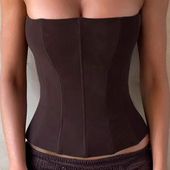 slim top fit Sexy strapless camisole 性感修身 抹胸吊带上衣女