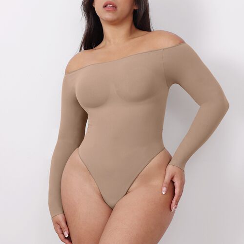 High-quality seamless shapewear一字肩强收腹紧身衣塑身连体衣