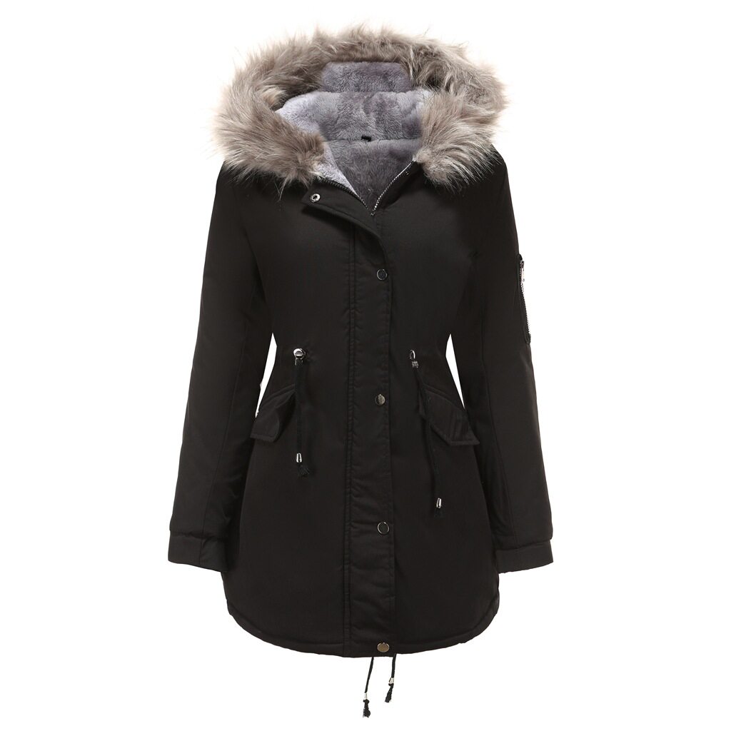 Sexy temperament, parka coat, cotton coat性感气质大衣棉衣女