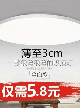 超薄圆形LED吸顶灯走廊简约现代客厅灯卧室灯房间灯阳台家用灯具