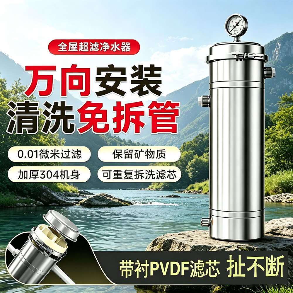 柏玛免拆不锈钢大流量前置过滤器