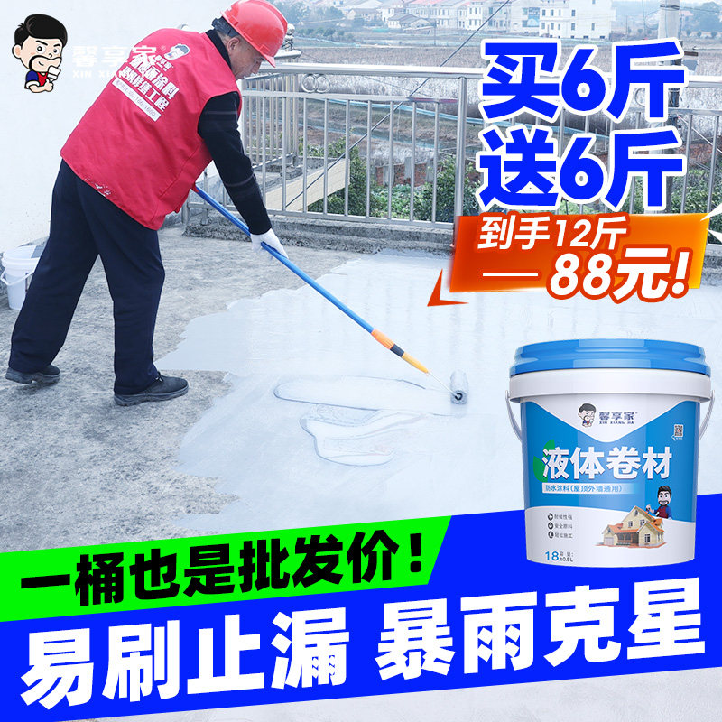 屋顶防水涂料防水胶补漏裂缝渗水漏水平房楼顶外墙专用材料堵漏王