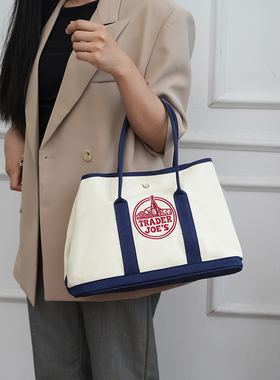 美国缺德舅花园包刺绣大容量托特帆布袋手提单肩斜挎逛街杂物包