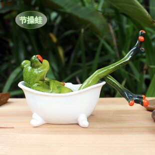 节操蛙 新奇特工艺品青蛙摆件树脂奇葩居家生活桌面田园风礼品