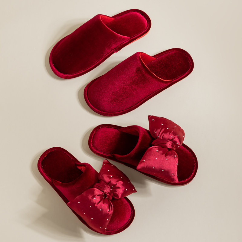 结婚棉拖鞋喜庆红色一对高级感新婚婚庆室内拖鞋情侣男女保暖秋冬,居家布艺,居家婚庆拖鞋,淘宝优惠券,粉丝福利购,淘宝优惠卷