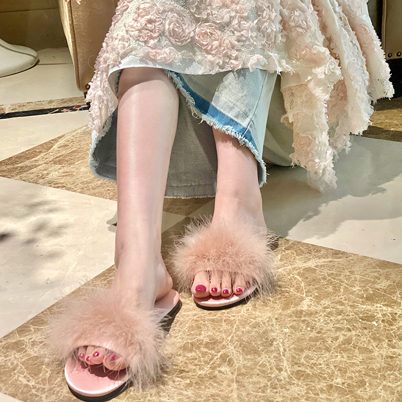 毛毛拖鞋女外穿凉拖鞋