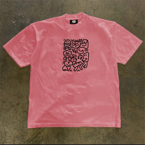 外贸尾货~限时清仓捡漏涂鸦印花纯棉短袖T恤男女夏季百搭半袖上衣