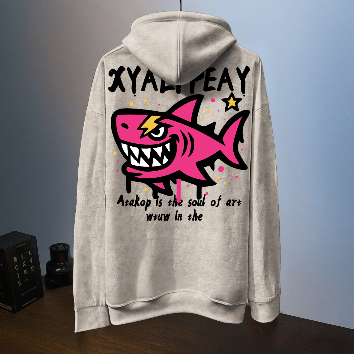 2025秋冬美式潮牌设计感重磅扎染连帽卫衣男女秋冬季宽松情侣上衣