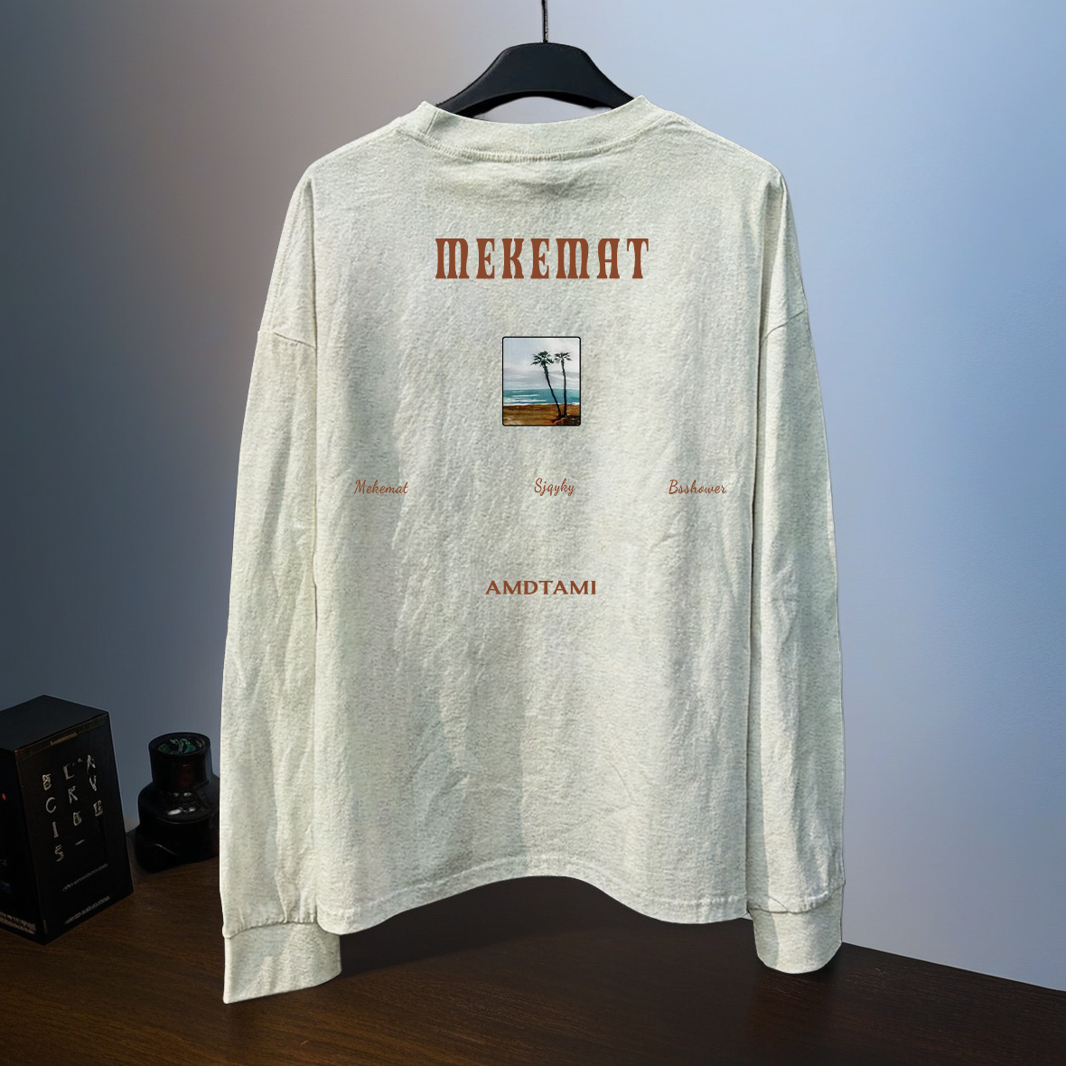 2025新款潮牌小众印花重磅纯棉长袖T恤男女春秋青少年百搭上衣服