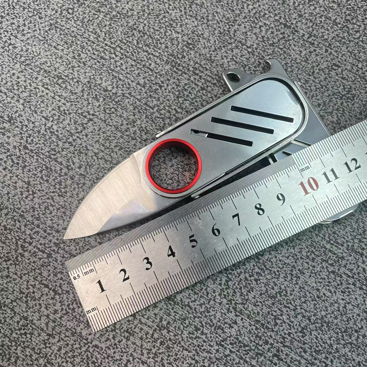 全钢指环小推刀家用便携开瓶口袋钥匙扣刀高硬度水果刀锋利瓜果刀