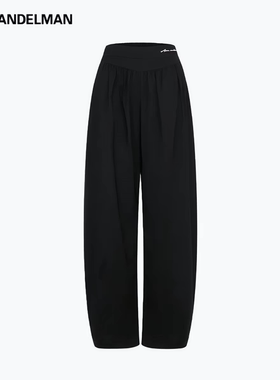 ANN ANDELMAN 黑色白色休闲裤女醋酸绣花弯刀裤 2026春夏新款