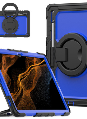 适用三星平板保护套Tab A7 Samsung Galaxy S7FE S8+ S7 Plus T500保护壳无磁带笔槽防摔黑色商务S6Lite P613