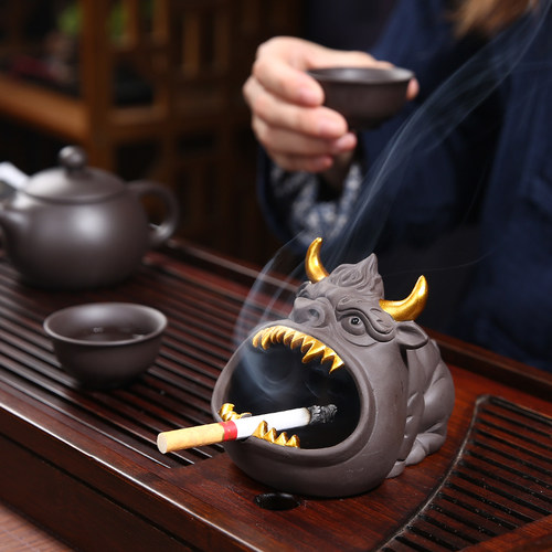 紫砂客厅时尚功夫摆件装饰烟灰缸