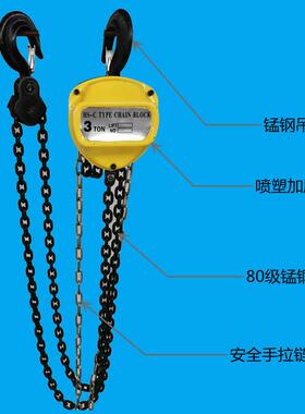 HS-C三角倒链手拉葫芦0吨，规格型号齐全手动葫芦圆形手拉葫芦