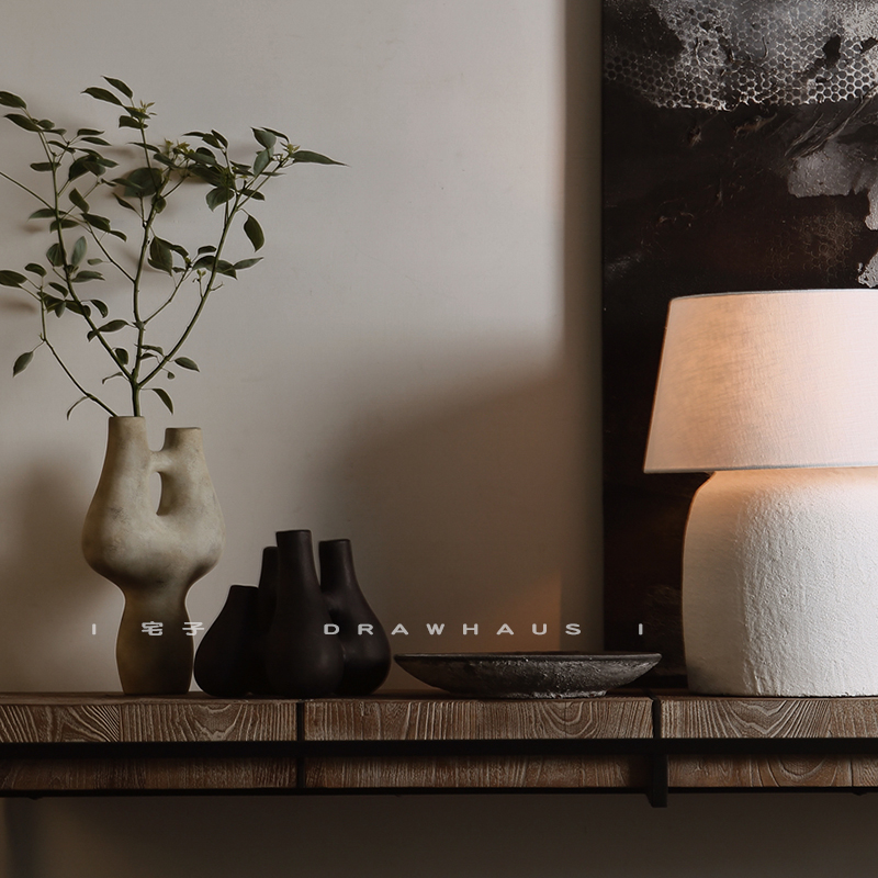 侘寂风抽象莫兰迪果盘装饰摆件样板间酒店民宿家居客厅桌面饰品