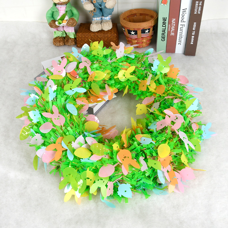 复活节彩蛋藤条彩带装饰挂墙