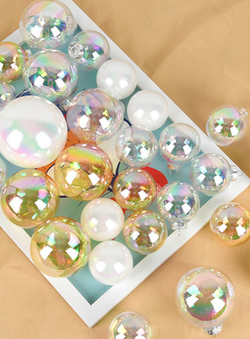 网红创意炫彩白色球幻彩透明球吊顶天花板吊饰装饰场景装饰吊球