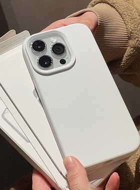 ins风适用opporeno15手机壳白色findx9大孔液态硅胶realme真我neo7简约一加ace5pro高级三星galaxys25防摔壳