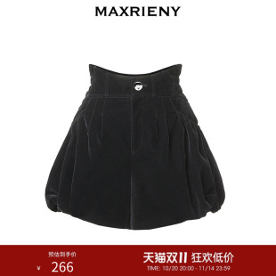 MAXRIENY复古丝绒裙裤 女 短裤