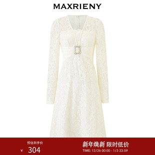 MAXRIENY优雅柔美收腰蕾丝连衣裙