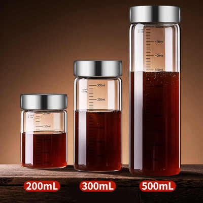 中药分装瓶耐高温玻璃装药液容器加厚可微波外出便携水壶密封药杯