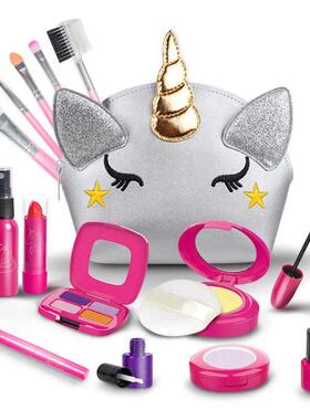 Pretend Play Makeup Toys for Girls Fake Make Up Kits Bag Tod