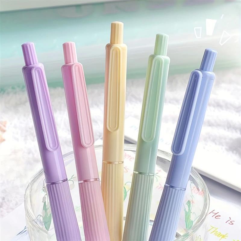 5Pcs Colored Pens, Retractable Gel Pens 0.5mm Colored Ink Qu