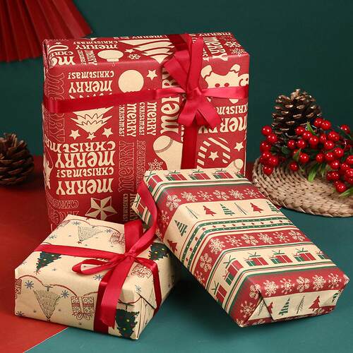 10Pcs 70x50cm Christmas wrapping paper Decoration Gift Wrap