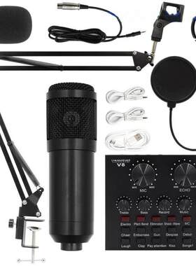 Bm800 condenser microphone + V8 sound card computer recordin