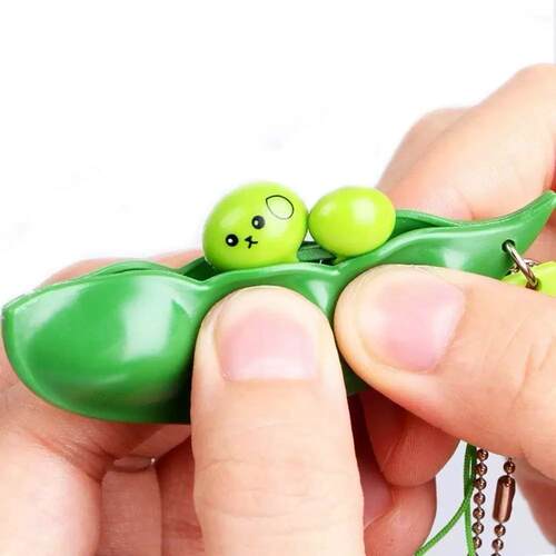 Portable Squeeze Bean Toy Relieve Sensory Fidget Toys Keycha