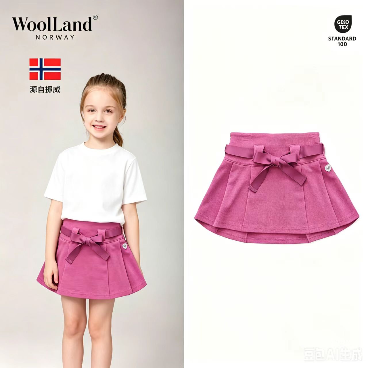 挪威WOOLLAND美利奴羊毛半身裙