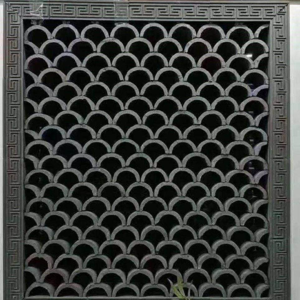 老瓦窗茶楼切片立铺地砖瓦公园庭院背景墙仿古青瓦仿古墙面建筑瓦