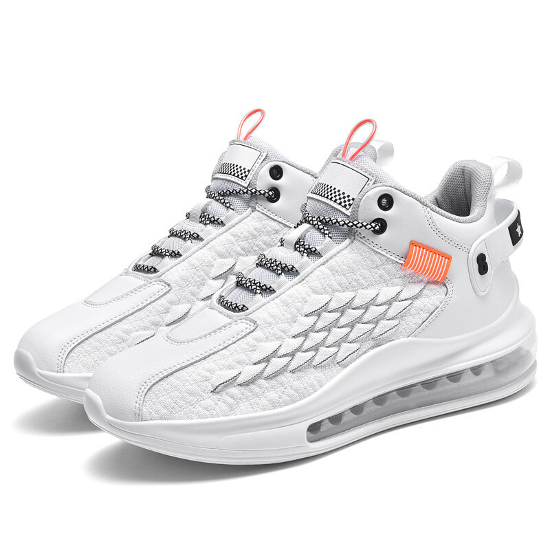 百川归海男鞋2022新款男士潮流运动鞋休闲鞋大码气垫跑鞋飞织