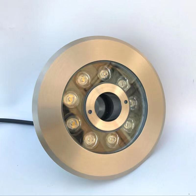 喷泉灯led防水水底灯水下射灯泳池中孔304不锈钢涌泉灯七彩旱喷灯