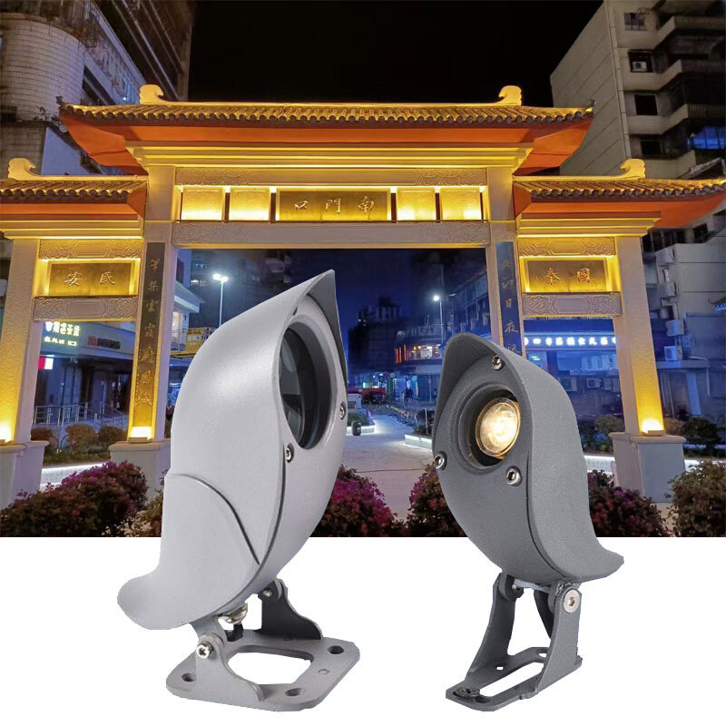 led瓦楞灯3w青小鸟屋檐小射灯牌坊古塔亮化瓦片灯led投光灯外墙灯
