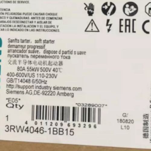 议价3RW4046-1BB15软启动器 55kW/500V/80A 3RW40461BB15议价